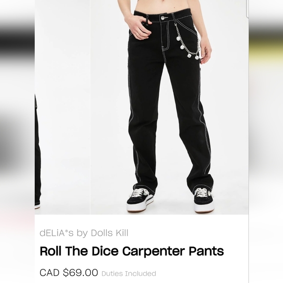 Dolls Kill Delia's Black Pants - Picture 3 of 3